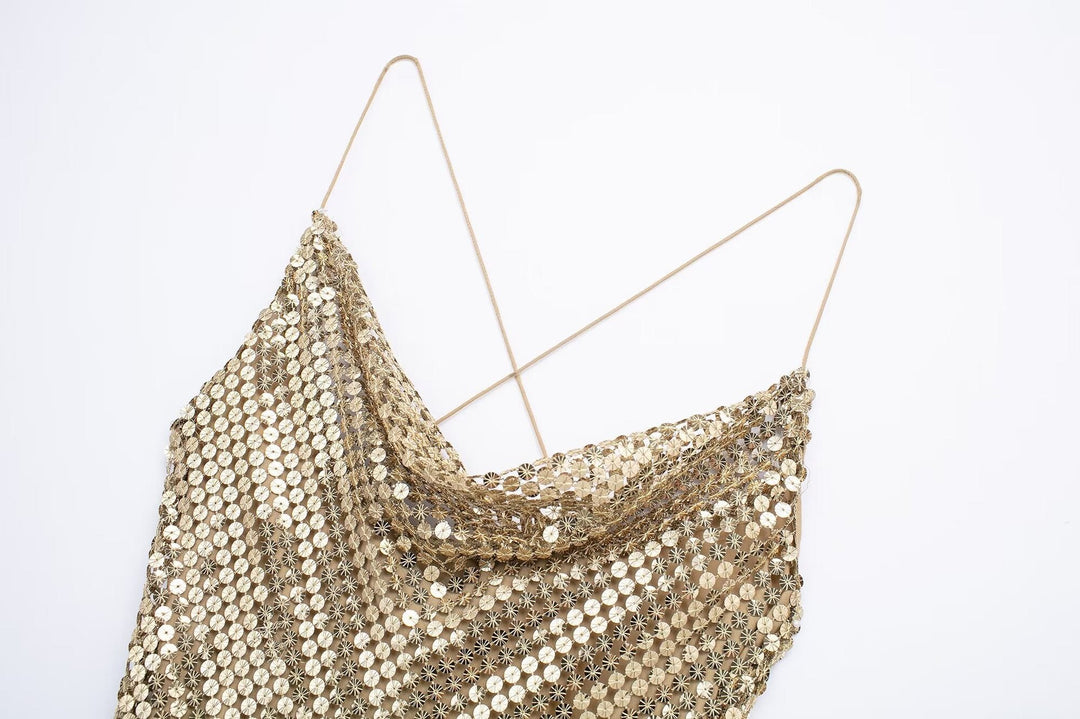 Vestido de lentejuelas para mujer de caída ligera - Mirelan