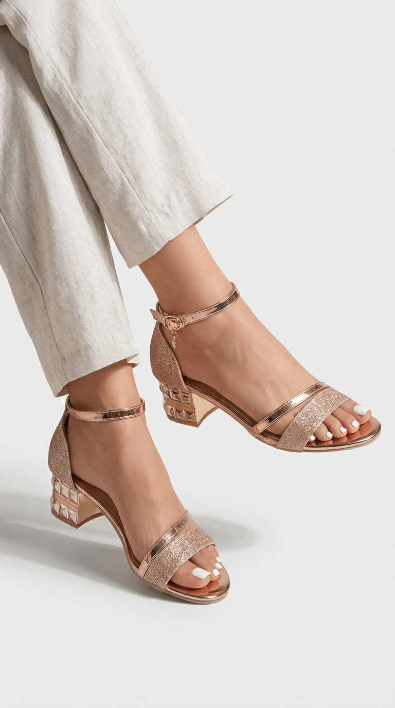 Sandalias de tacón metálico Aria