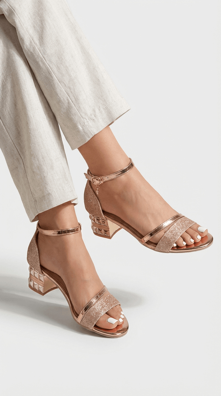 Sandalias de tacón metálico Aria