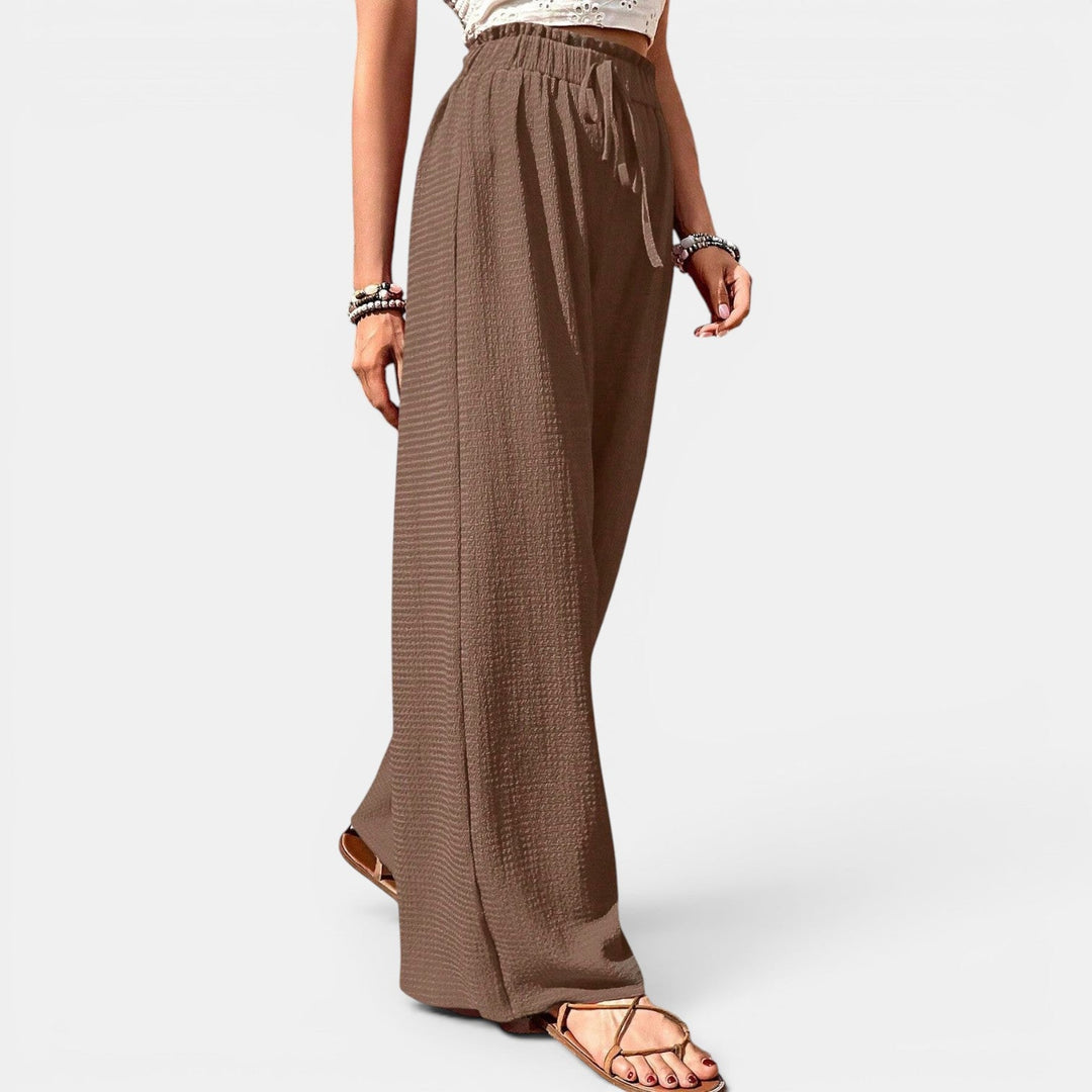 Pantalón Mujer Pierna Ancha Cuadros