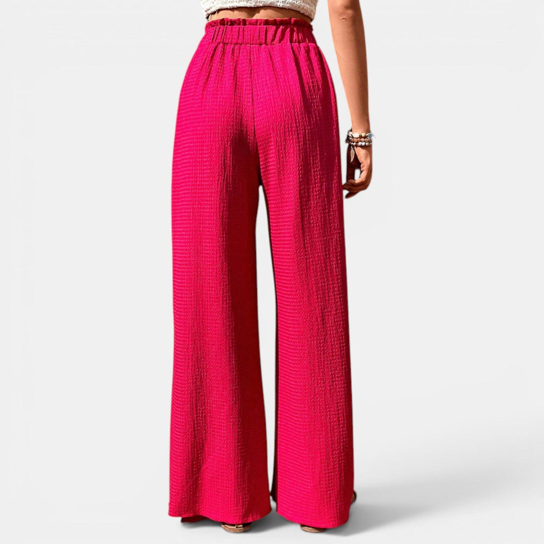 Pantalón Mujer Pierna Ancha Cuadros