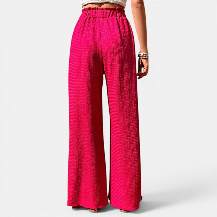 Pantalón Mujer Pierna Ancha Cuadros