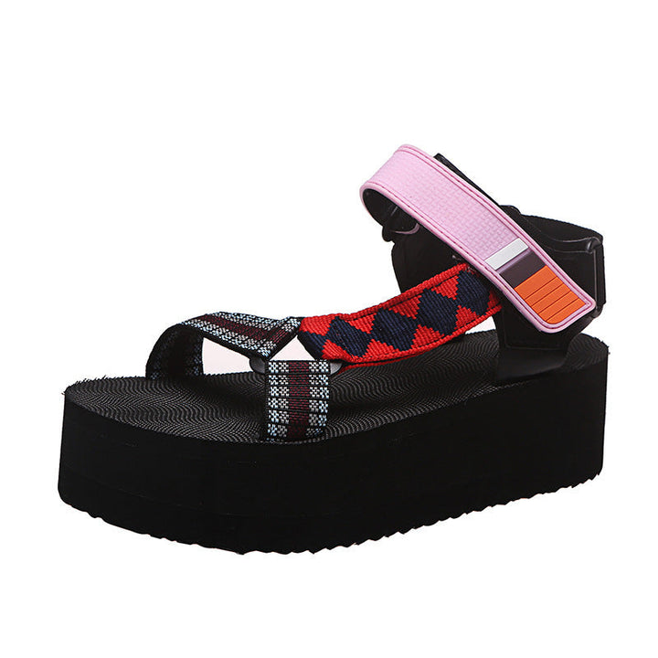 Sandalias de plataforma con tiras tejidas para mujer - Nadia