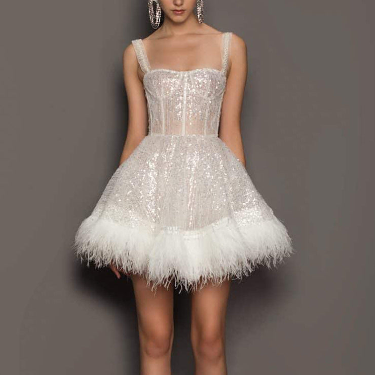 Vestido de fiesta con lentejuelas para mujer - Serelis