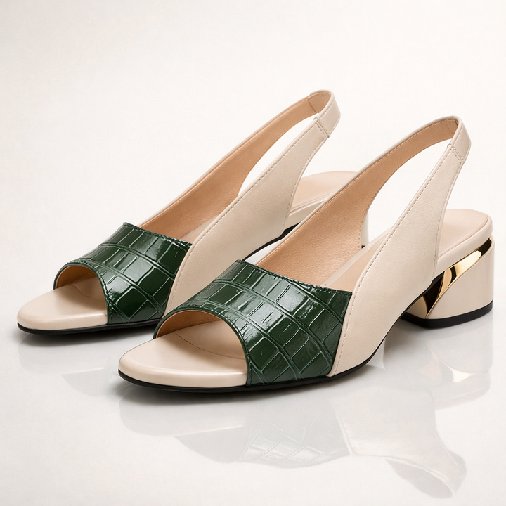 Sandalias de tacón medio para mujer diseño elegante con tira trasera - Lureva