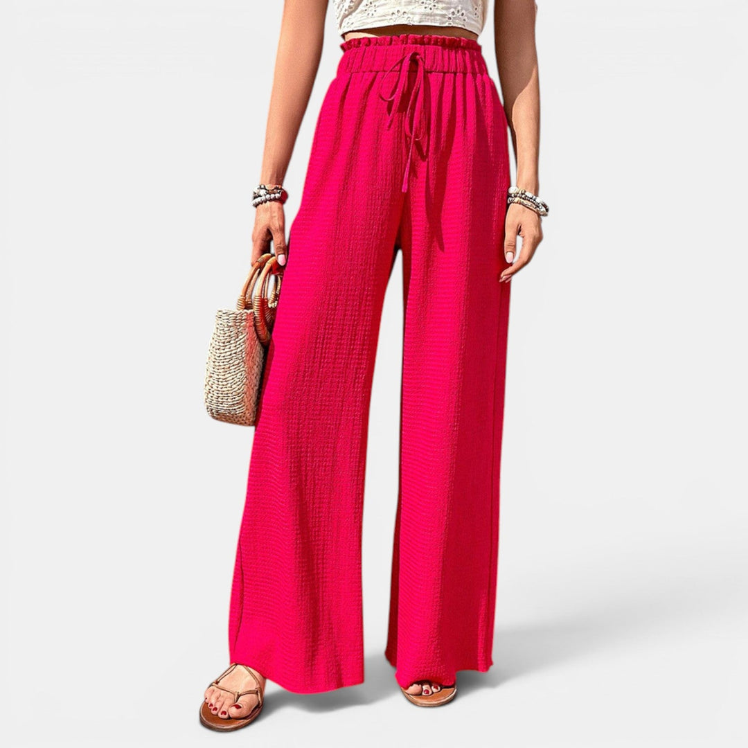 Pantalón Mujer Pierna Ancha Cuadros