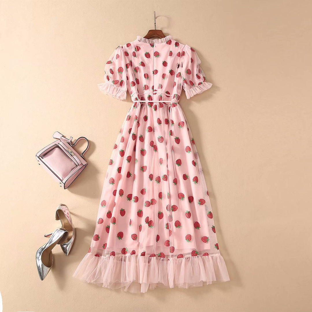 Vestido de tejido tul bordado para mujer - Eda