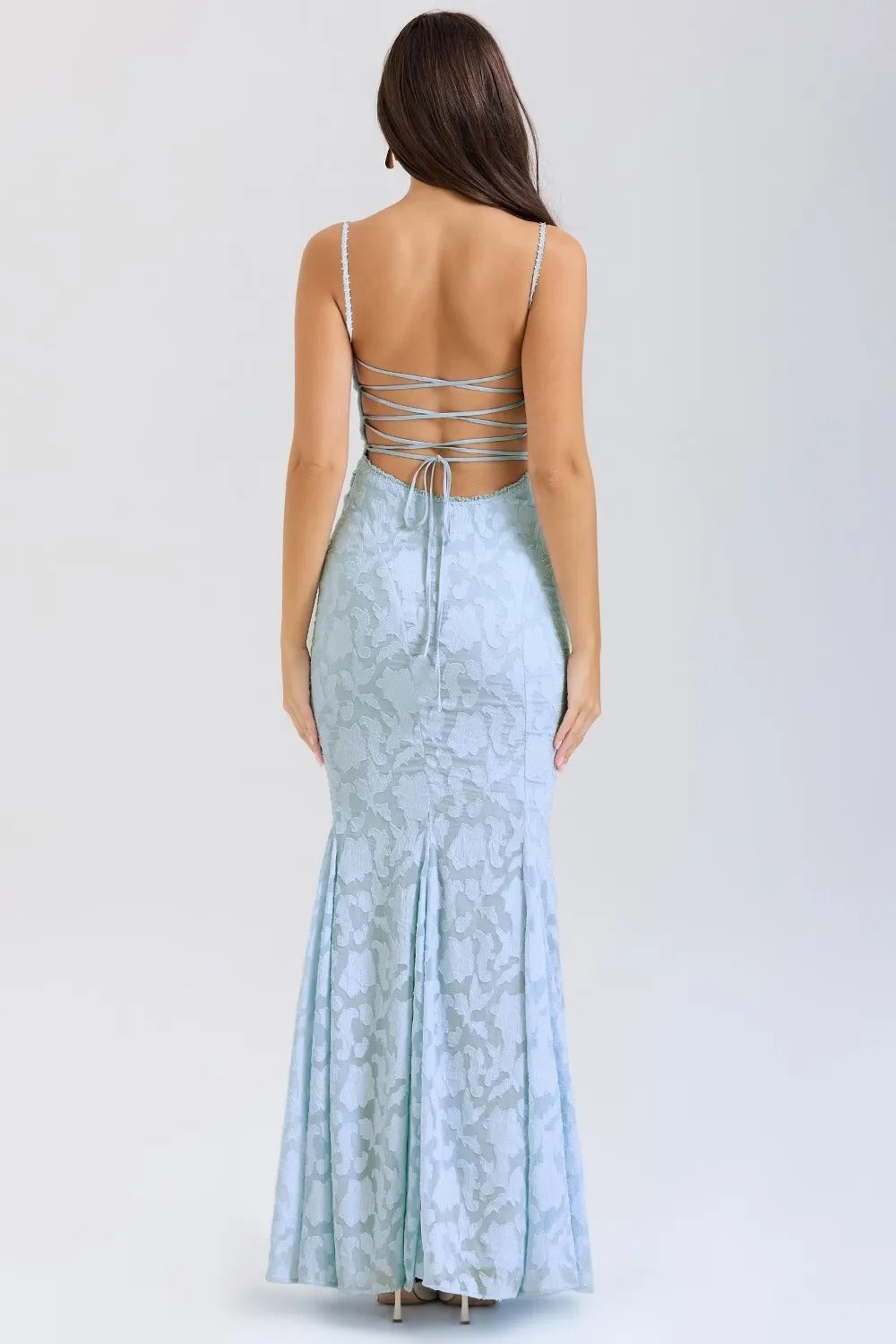 Vestido largo mujer tirantes encaje efecto sirena elegante - Aurélie