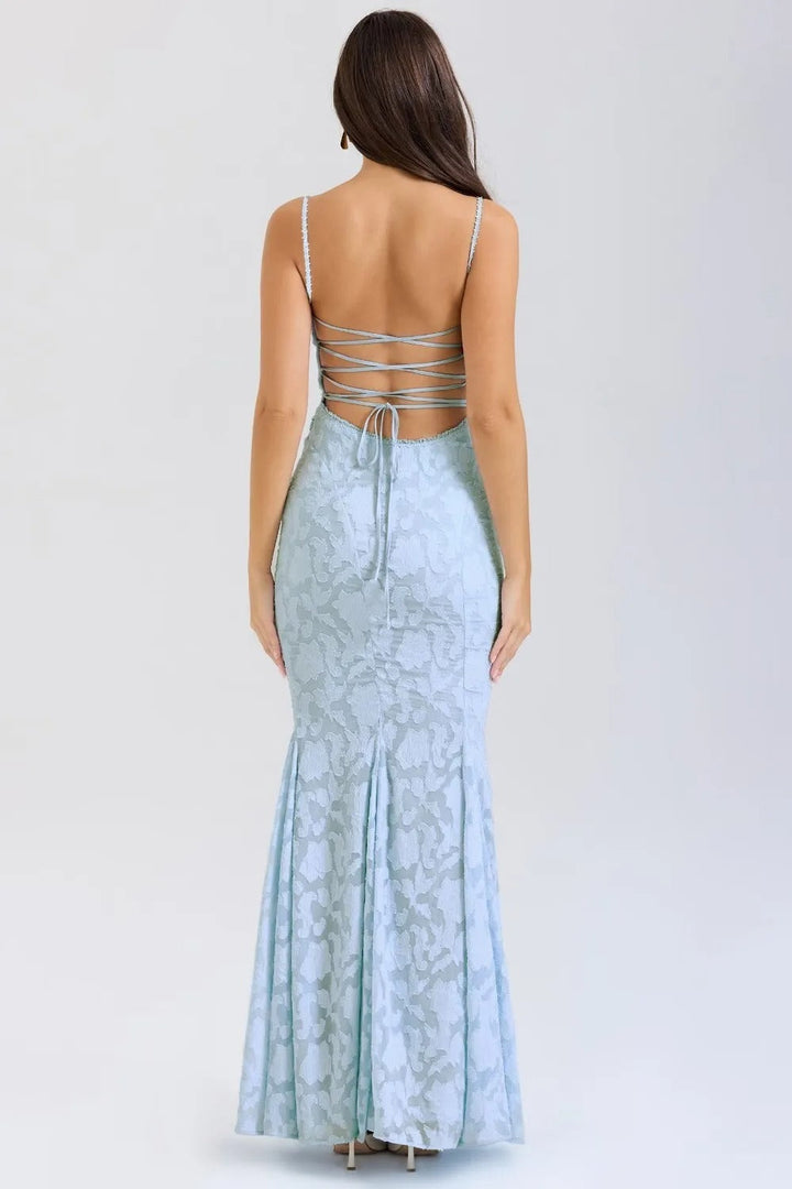 Vestido largo mujer tirantes encaje efecto sirena elegante - Aurélie
