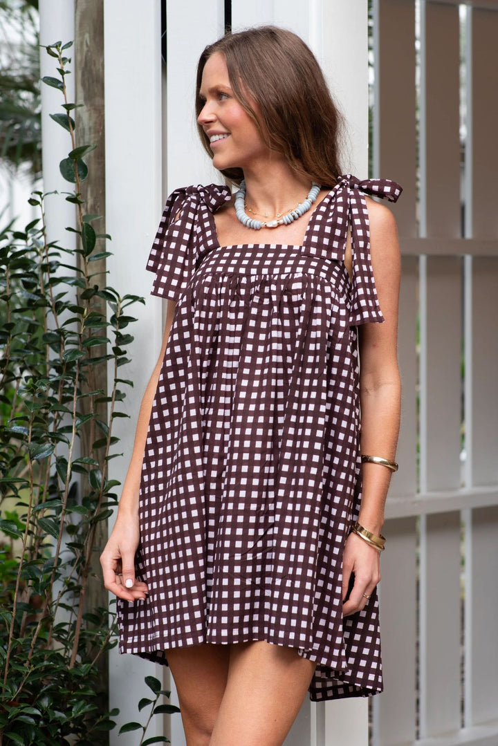 Vestido corto estampado con lazos de verano para mujer - Lany