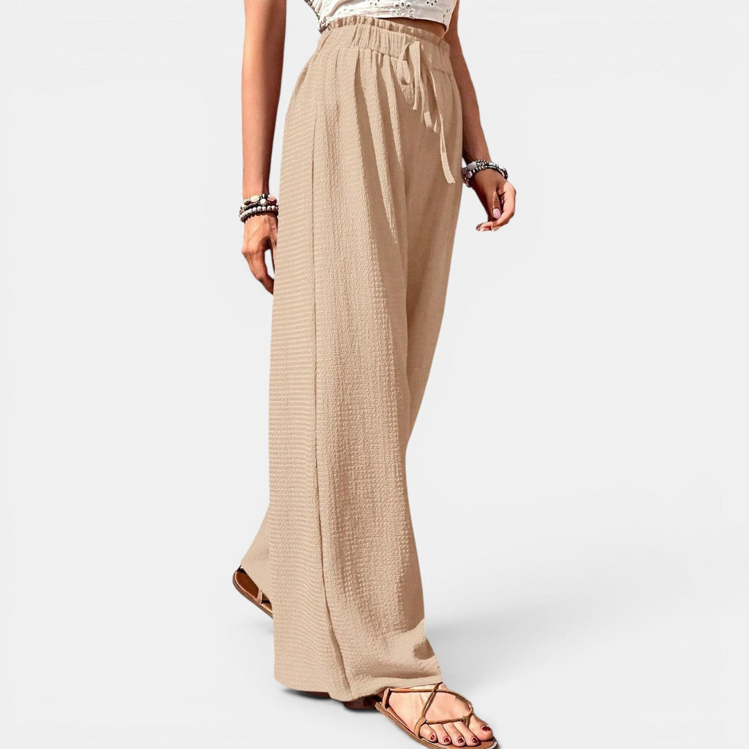 Pantalón Mujer Pierna Ancha Cuadros