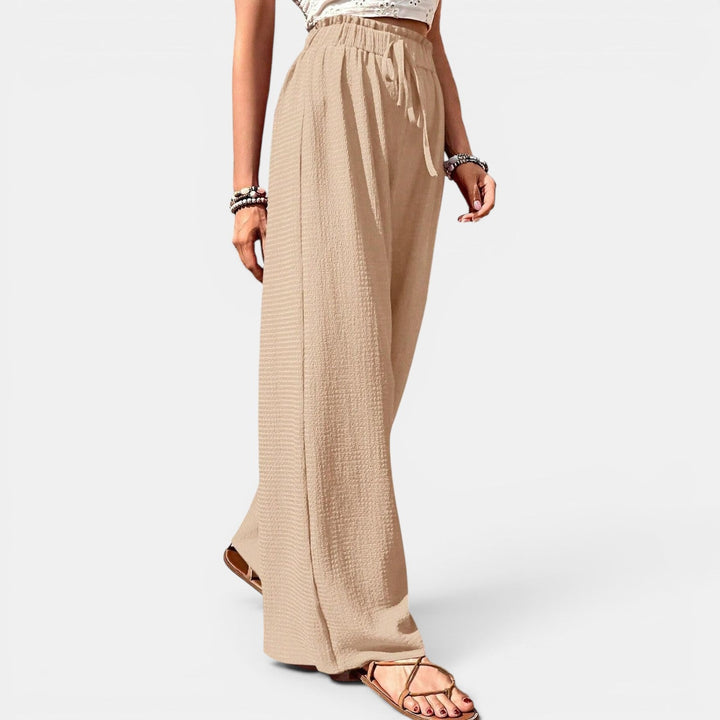 Pantalón Mujer Pierna Ancha Cuadros