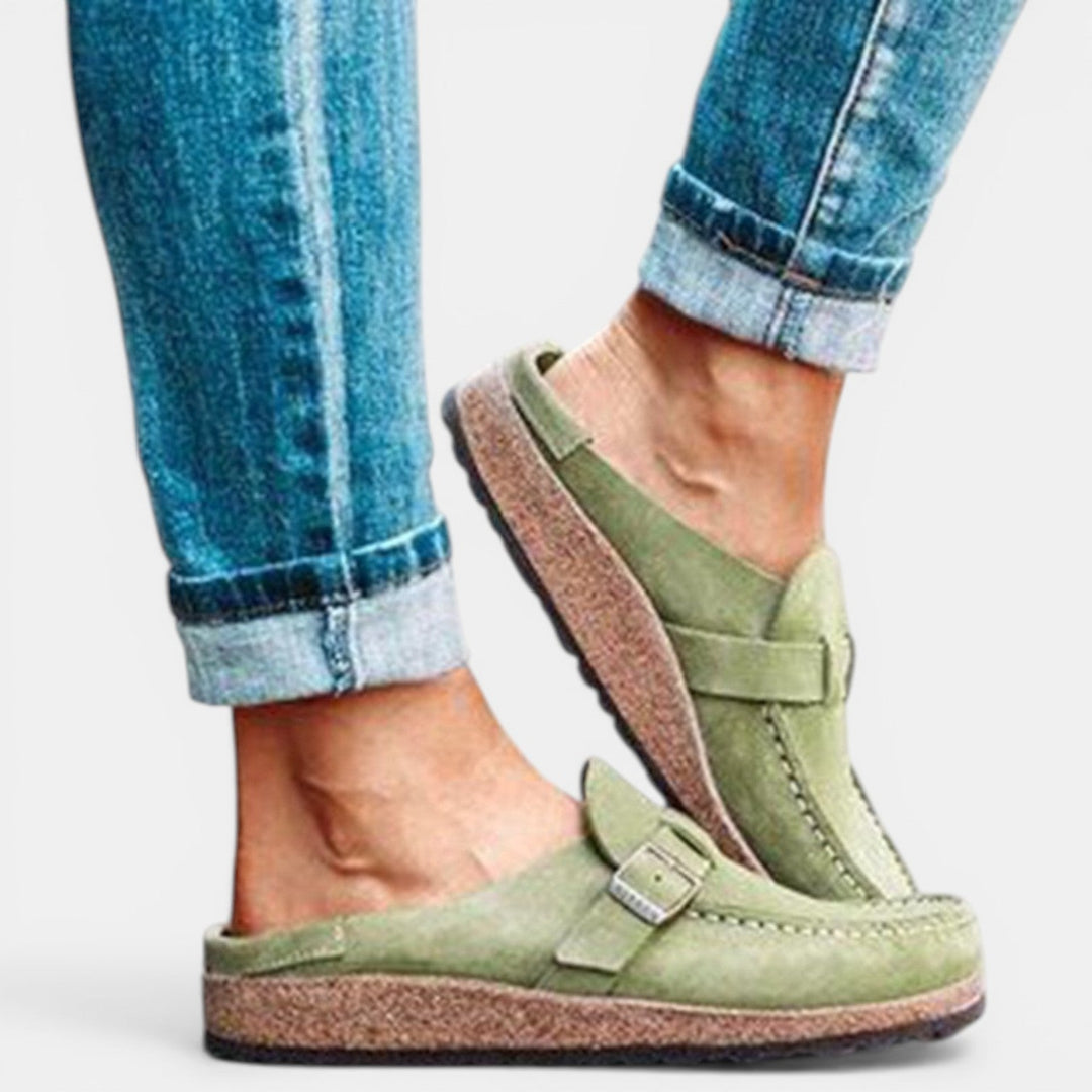 Sandalias Ortopédicas Mujer Ante Hebilla