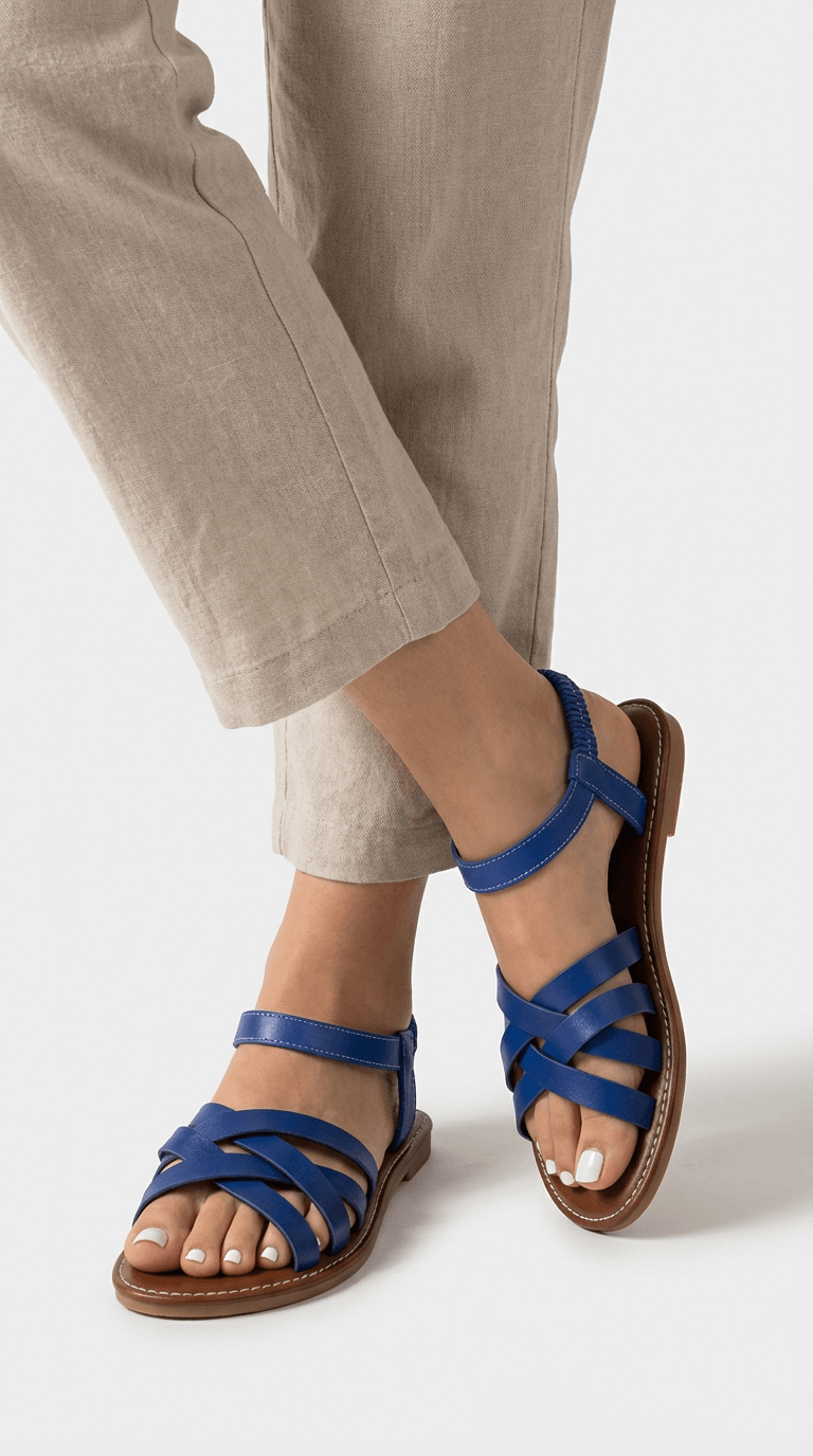 Sandalias con tiras cruzadas