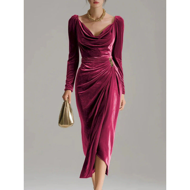 Vestido largo de terciopelo - Nareen