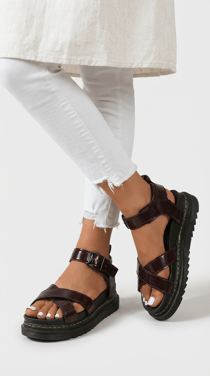 Sandalias de plataforma con tiras