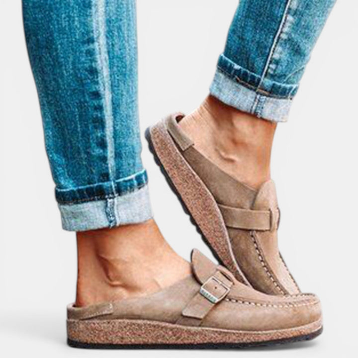 Sandalias Ortopédicas Mujer Ante Hebilla