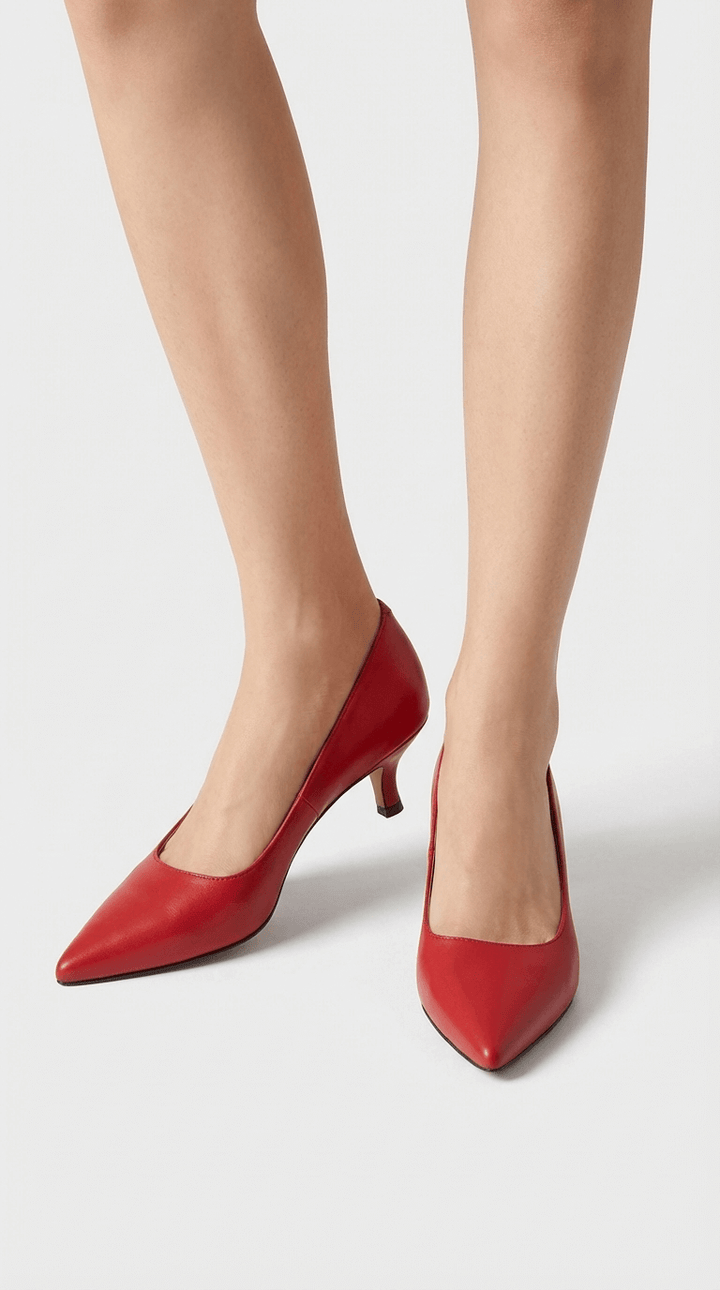 Tacones de gatito de cuero genuino Vera