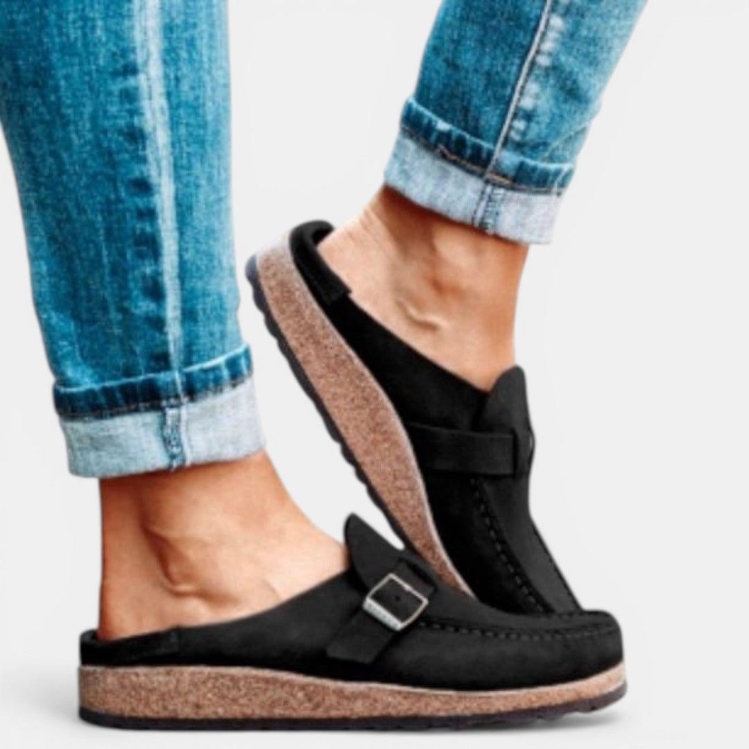 Sandalias Ortopédicas Mujer Ante Hebilla