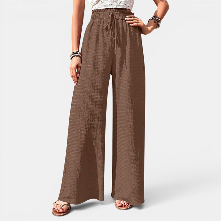 Pantalón Mujer Pierna Ancha Cuadros