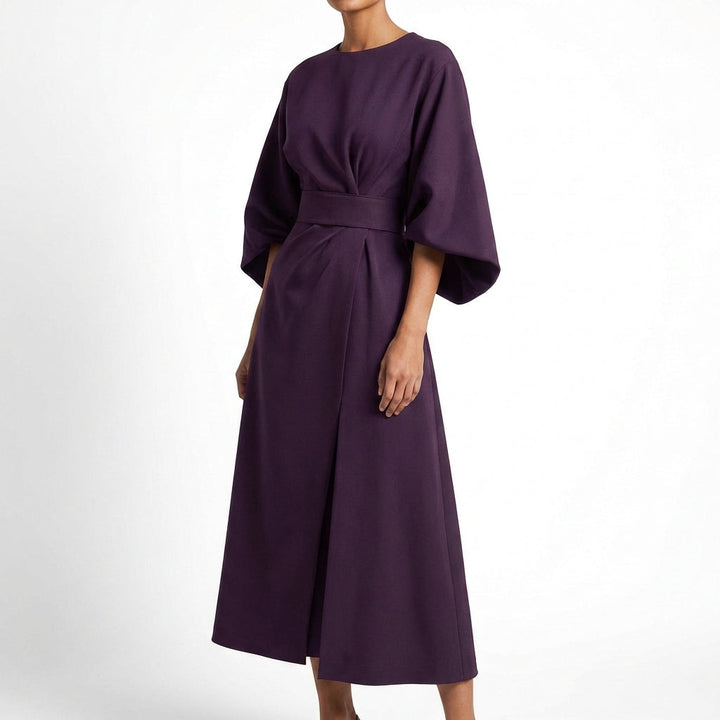 Ariadna | Vestido Midi Cruzado con Cinturón Mujer