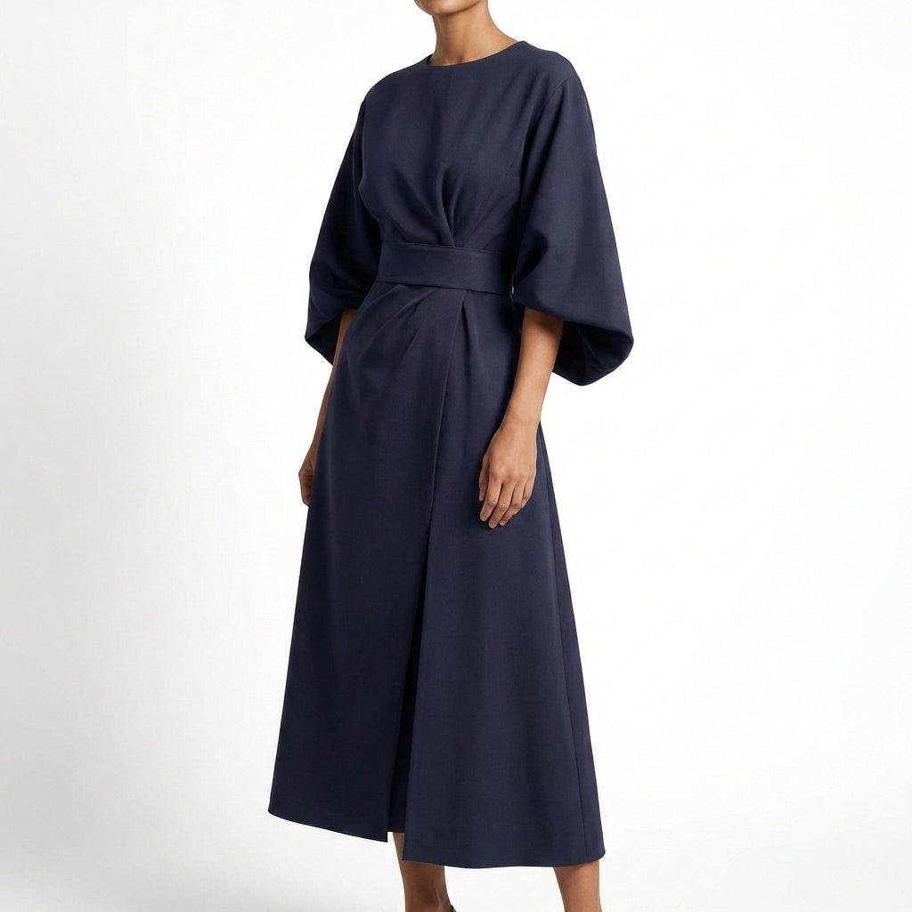 Ariadna | Vestido Midi Cruzado con Cinturón Mujer