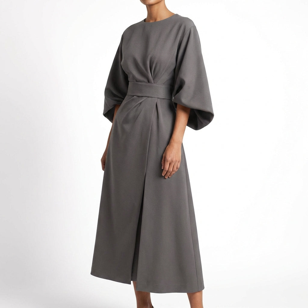 Ariadna | Vestido Midi Cruzado con Cinturón Mujer
