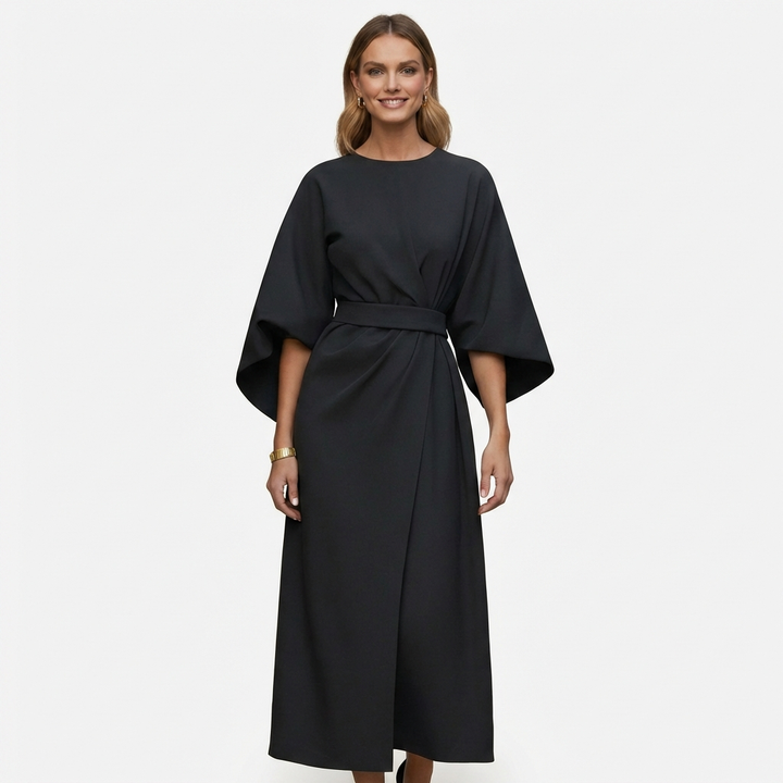 Ariadna | Vestido Midi Cruzado con Cinturón Mujer