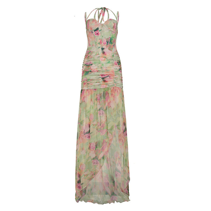 Vestido floral largo mujer estilo elegante - Carla