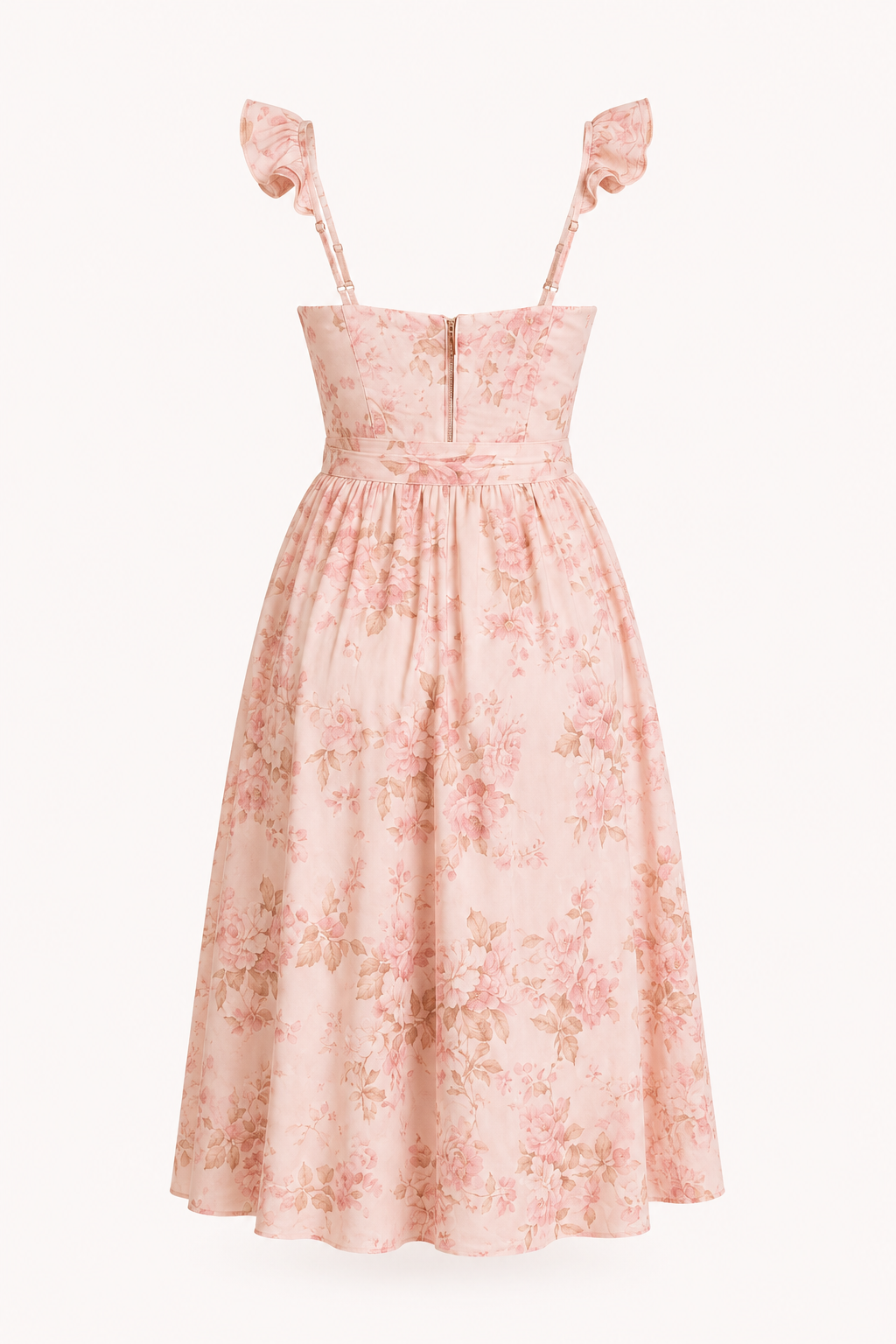 Vestido midi mujer estampado floral corset abertura lateral - Käthe