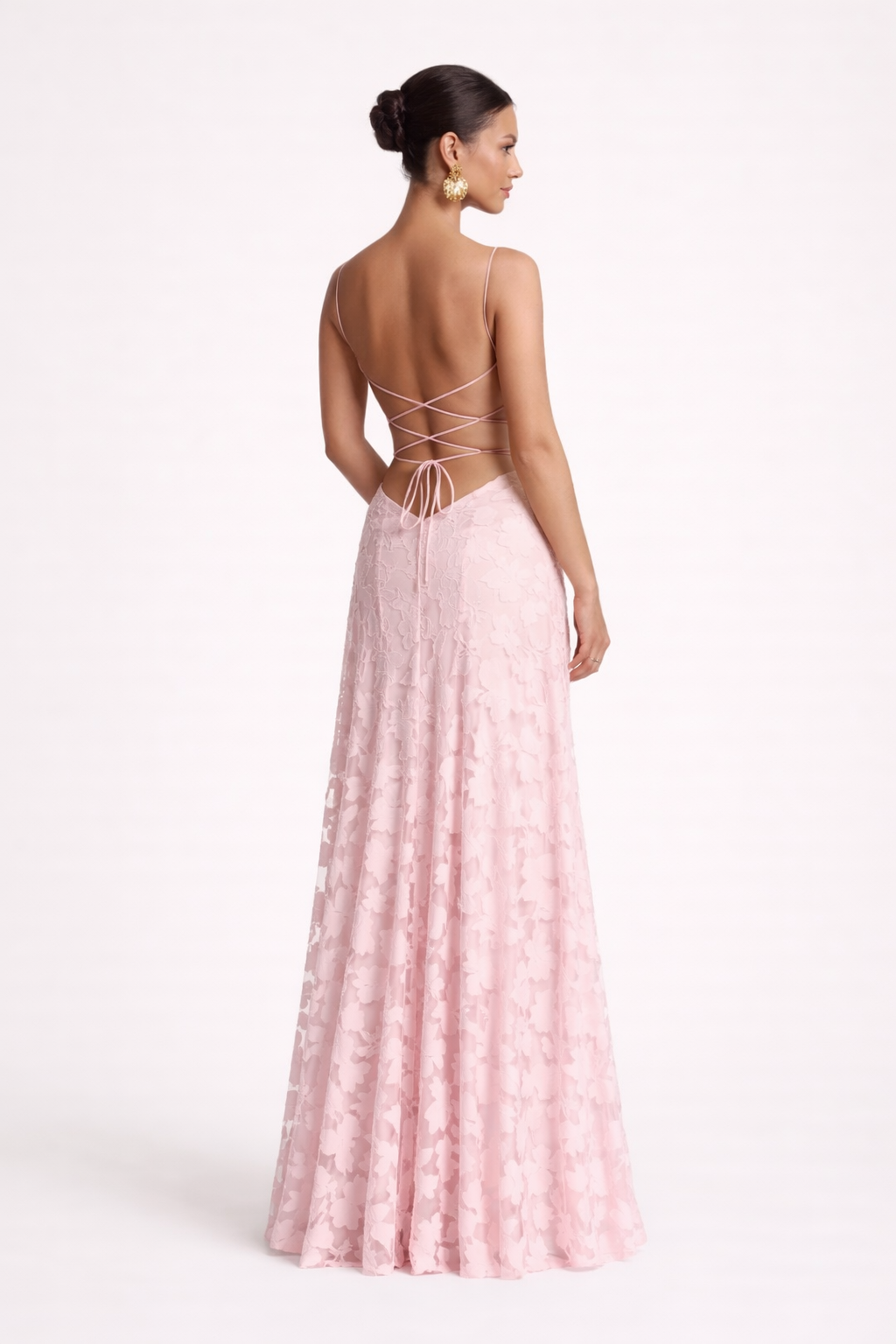 Vestido largo elegante de tirantes con escote recto - Lily