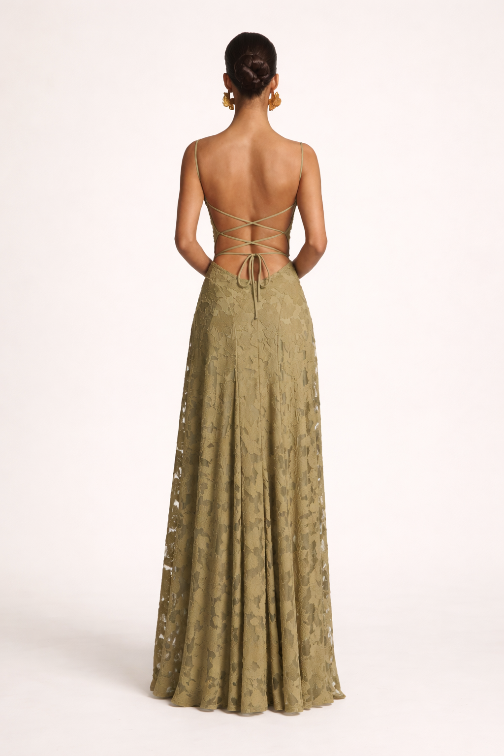 Vestido largo elegante de tirantes con escote recto - Lily