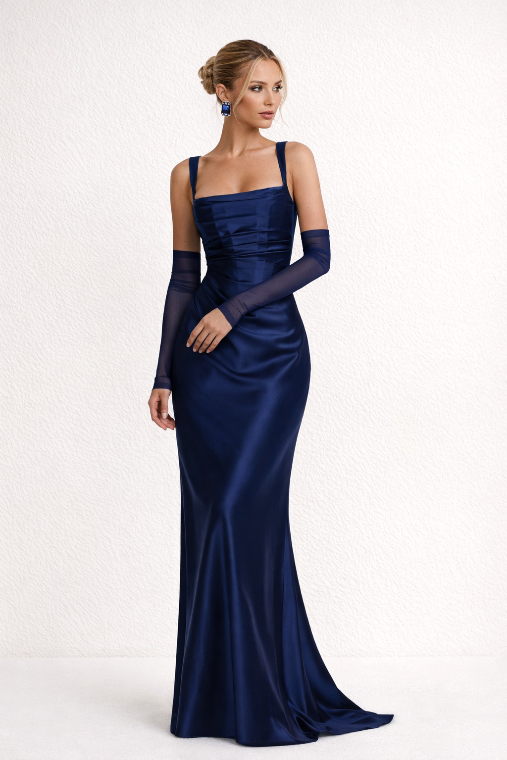 Vestido largo elegante mujer de corte ajustado sin mangas - Astrid