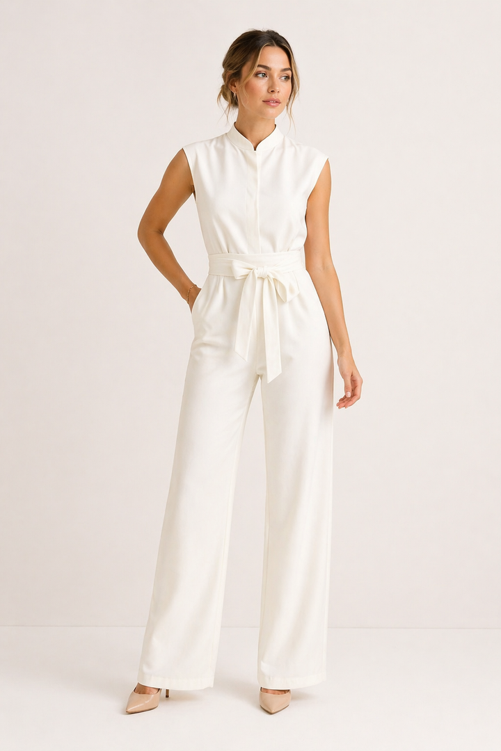 Mono elegante mujer cinturón pierna ancha - Marta