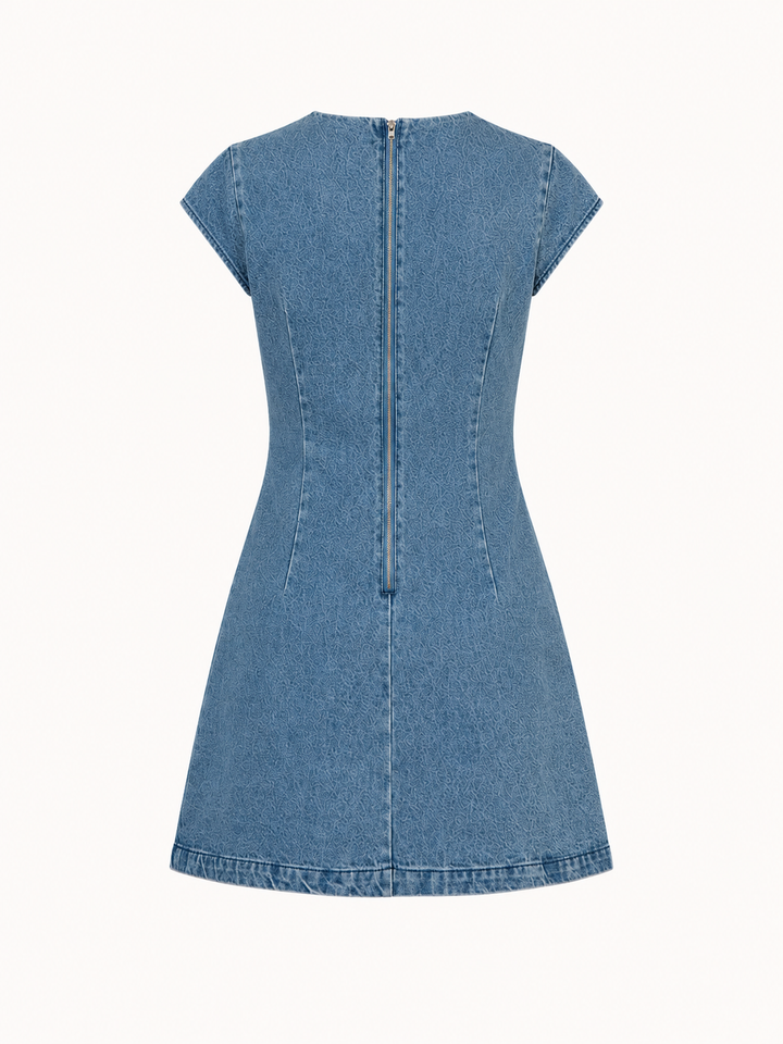 Vestido vaquero corto mujer manga corta - Loreen