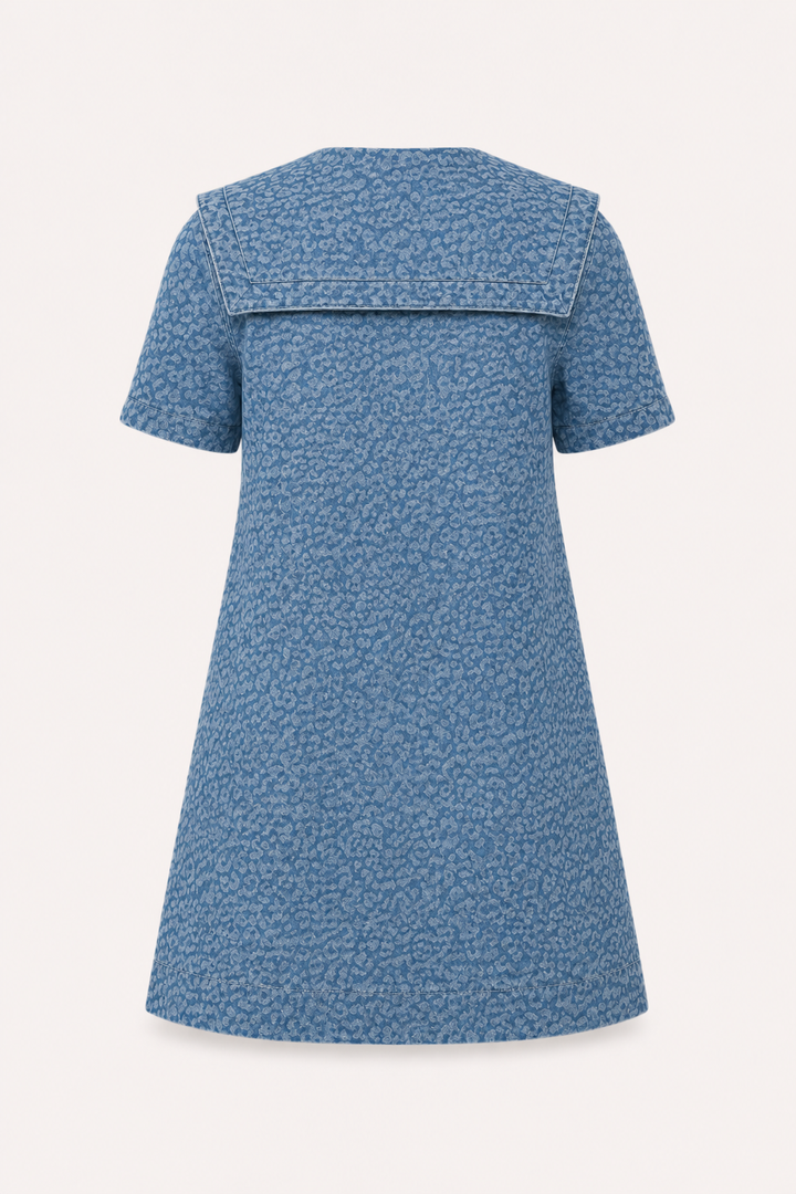 Vestido denim corto mujer cuello marinero - Paula