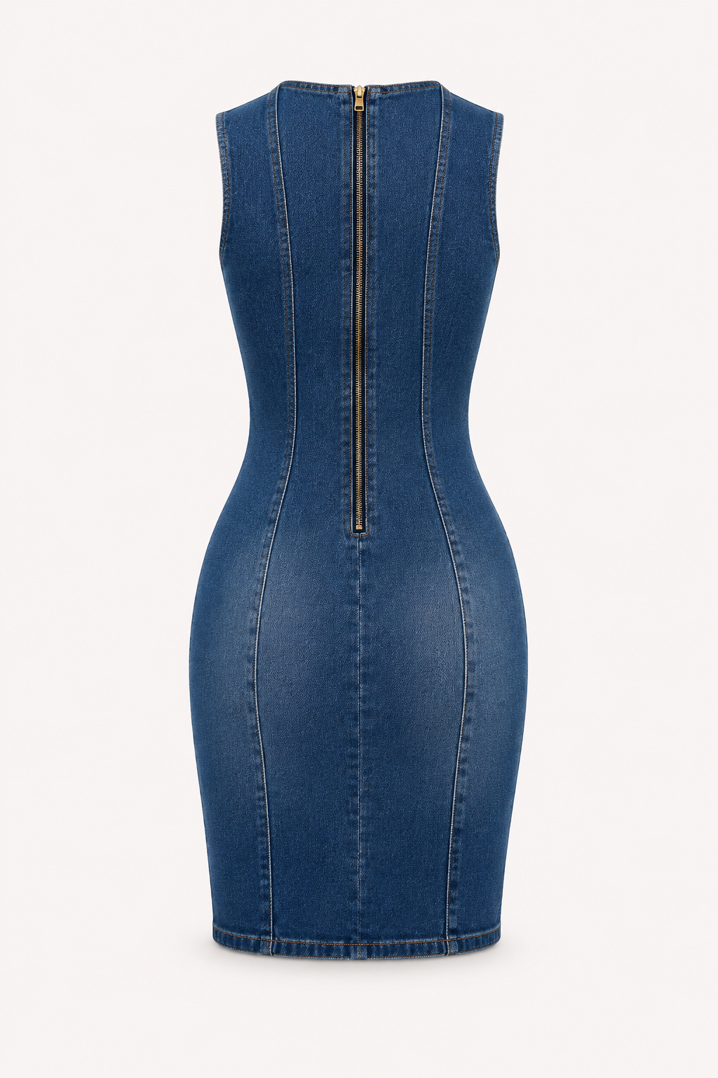Vestido denim corto mujer detalles metálicos - Karol
