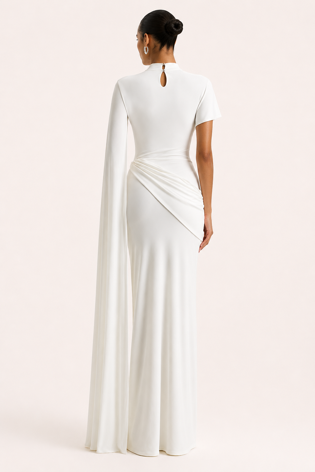 Vestido largo mujer gala elegante cuello alto - Mirna