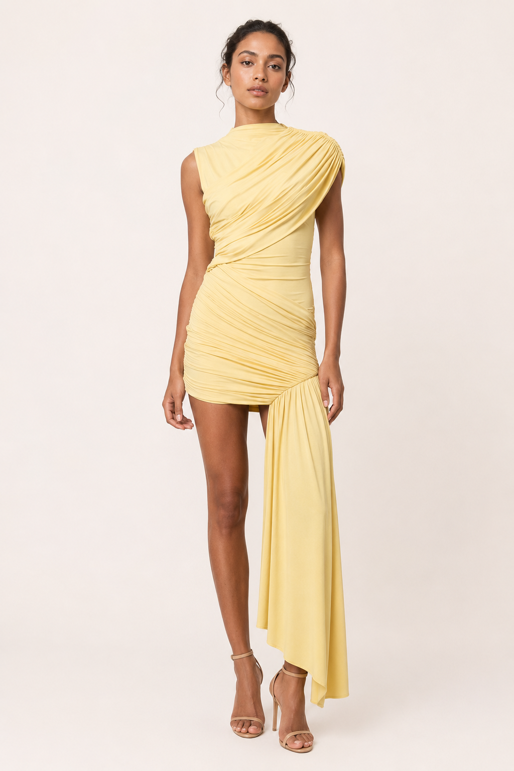 Vestido corto mujer elegante fruncido ajustado - Elisa