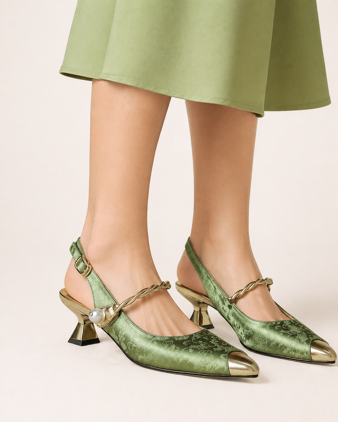 Zapatos mujer punta cerrada tira decorativa tacón ancho bajo - Loaiza