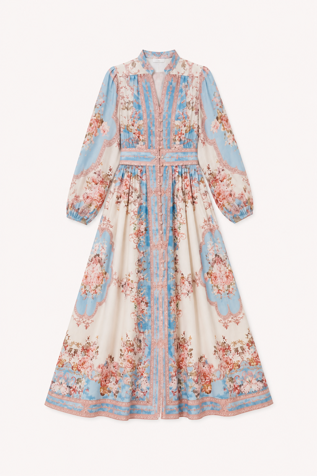 Vestido midi mujer manga larga estampado floral cómodo diario - Samirha