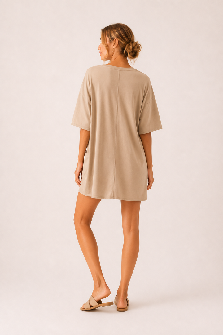 Jumpsuit corto mujer manga corta bolsillos - Hanneli