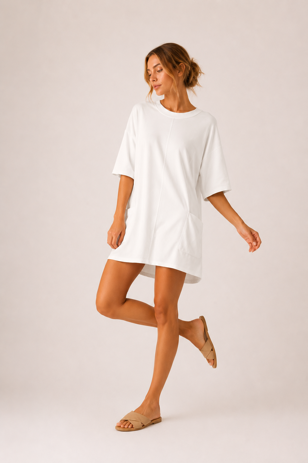 Jumpsuit corto mujer manga corta bolsillos - Hanneli