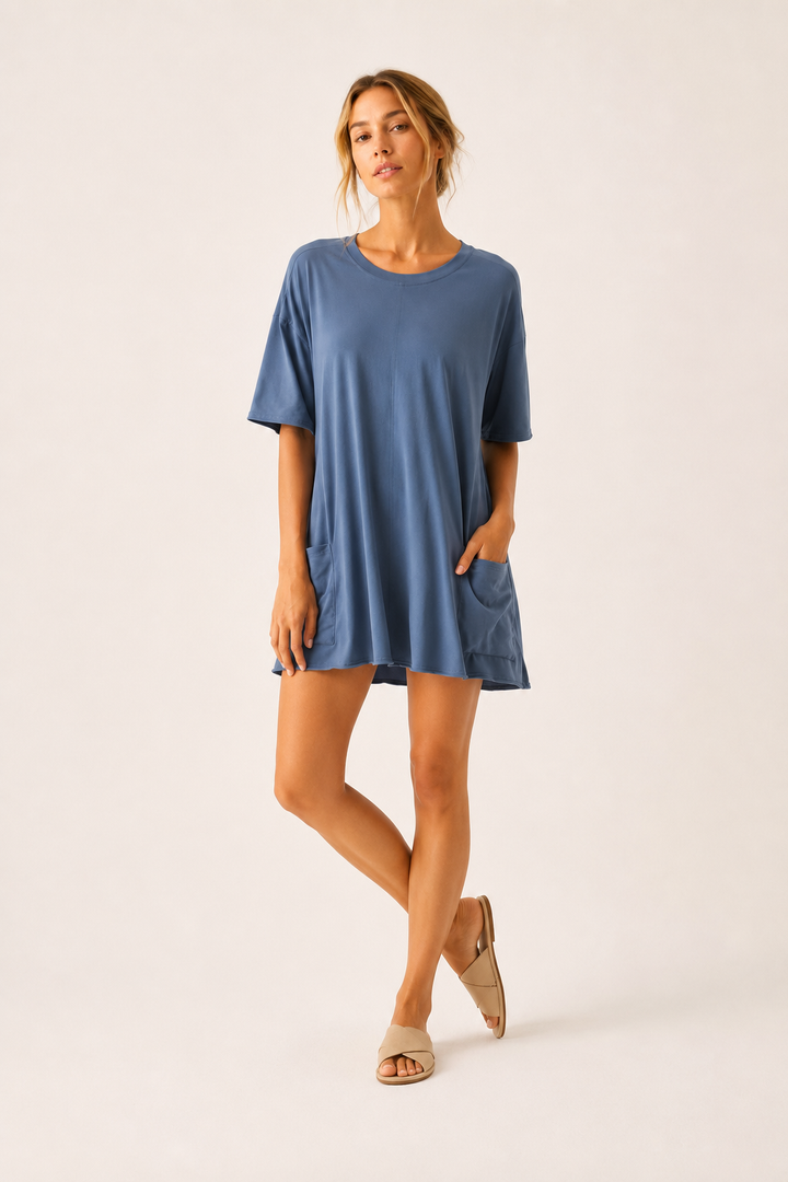 Jumpsuit corto mujer manga corta bolsillos - Hanneli