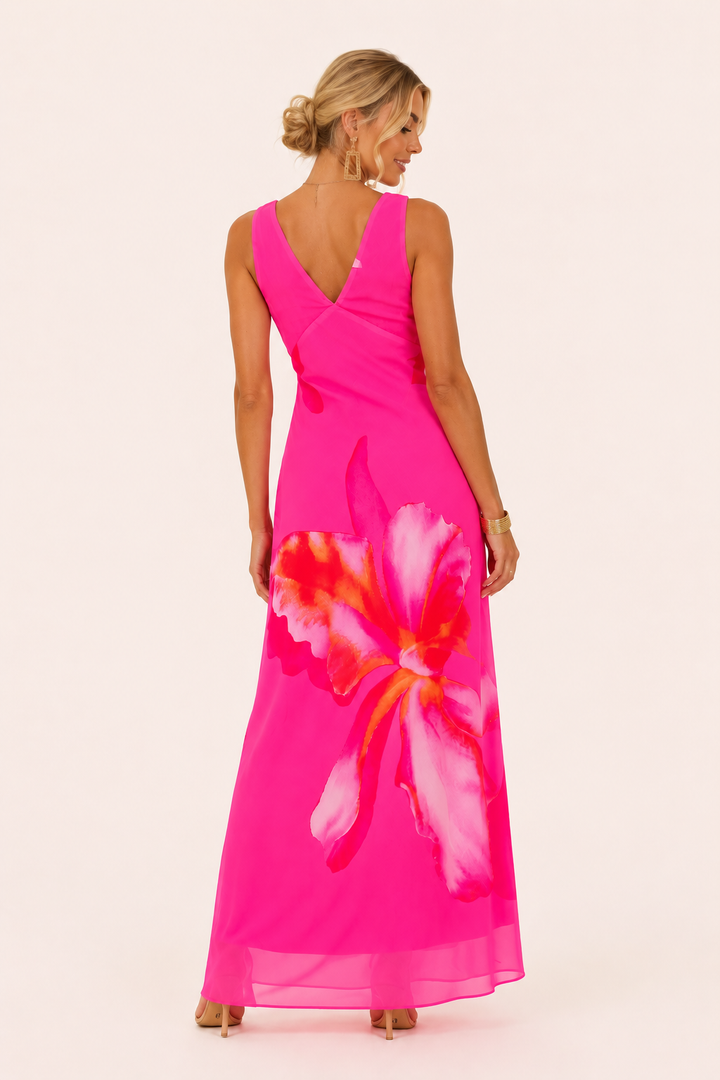 Vestido largo mujer estampado floral escote cruzado verano - Soraya