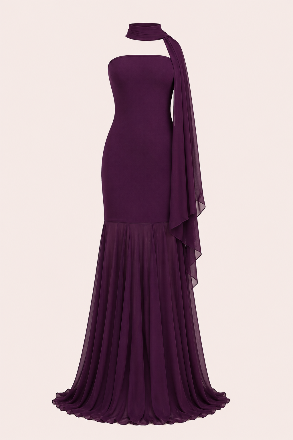 Vestido largo mujer elegante ajustado efecto sirena - Marlene