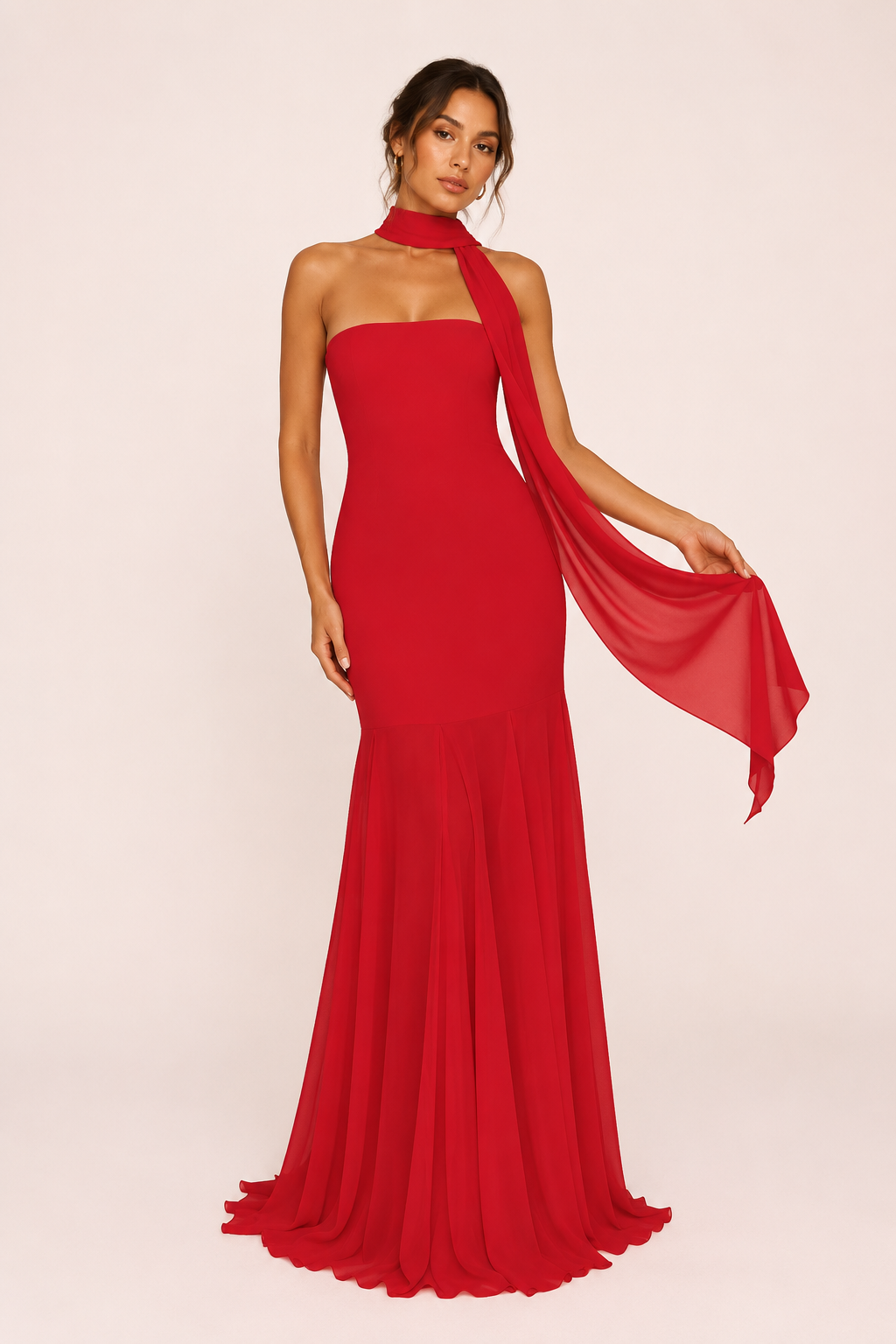 Vestido largo mujer elegante ajustado efecto sirena - Marlene