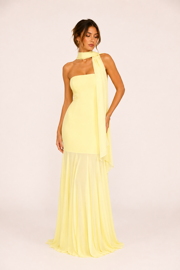 Vestido largo mujer elegante ajustado efecto sirena - Marlene