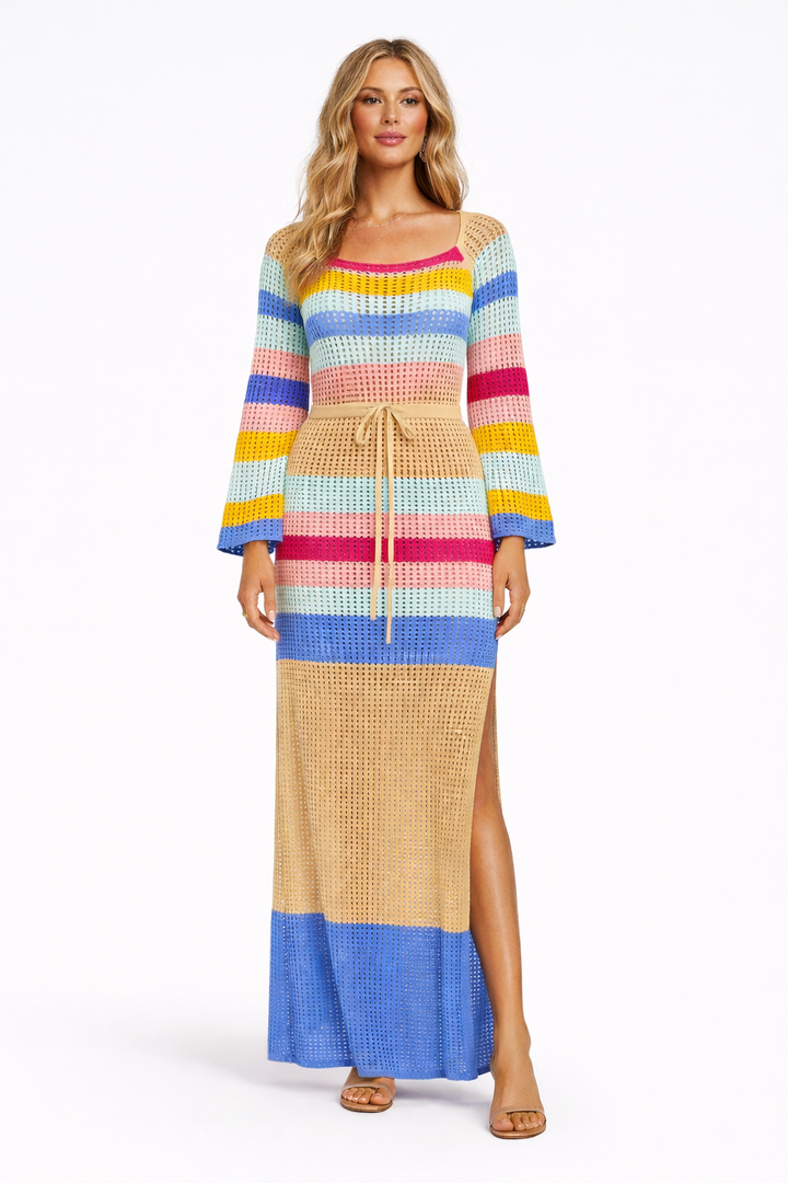 Vestido de punto para mujer escote recto abierto - Sophie