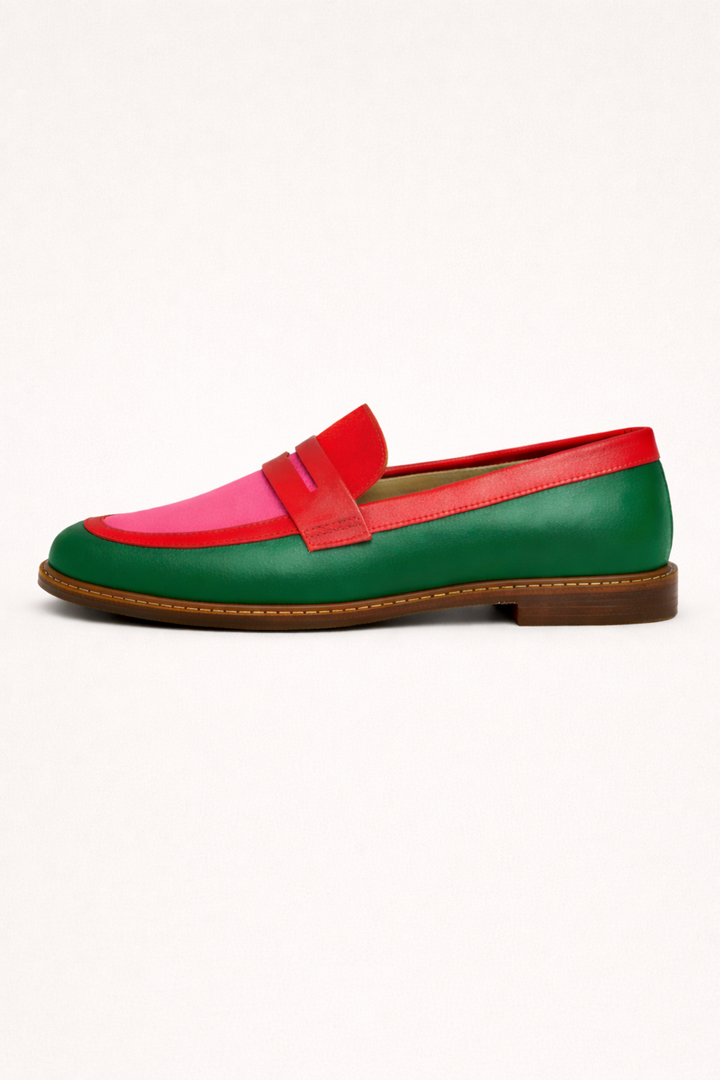 Zapatos loafers combinado en colores vivos para mujer - Nadine